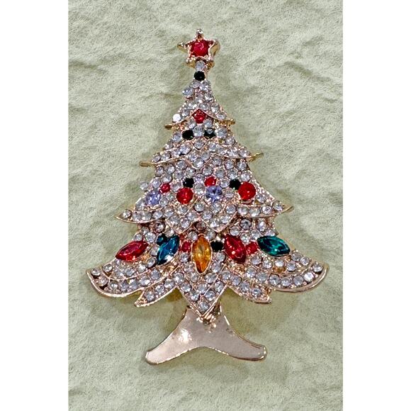 None Jewelry - New Gorgeous Rhinestone Christmas Holiday Pin Brooch CP16